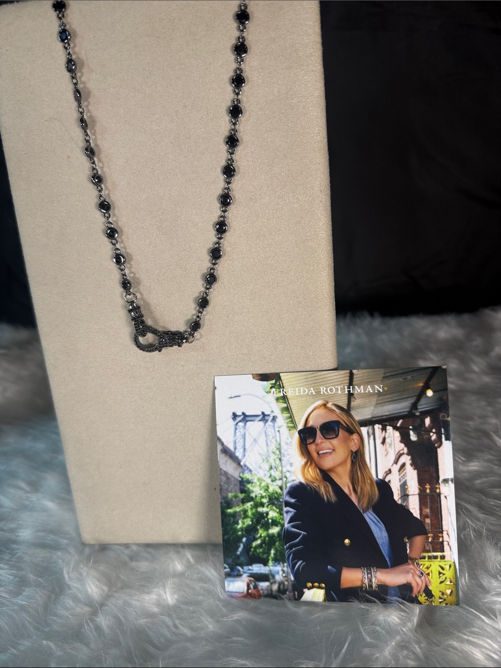 Black Beaded Station Necklace — Sleek Everyday Elegance